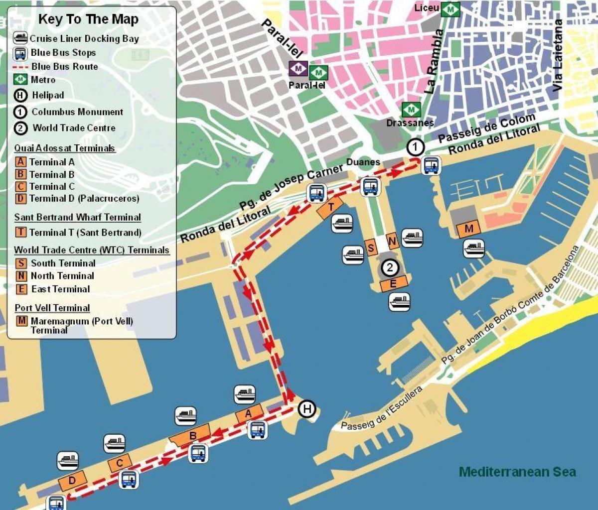 地図バルセロナのポート