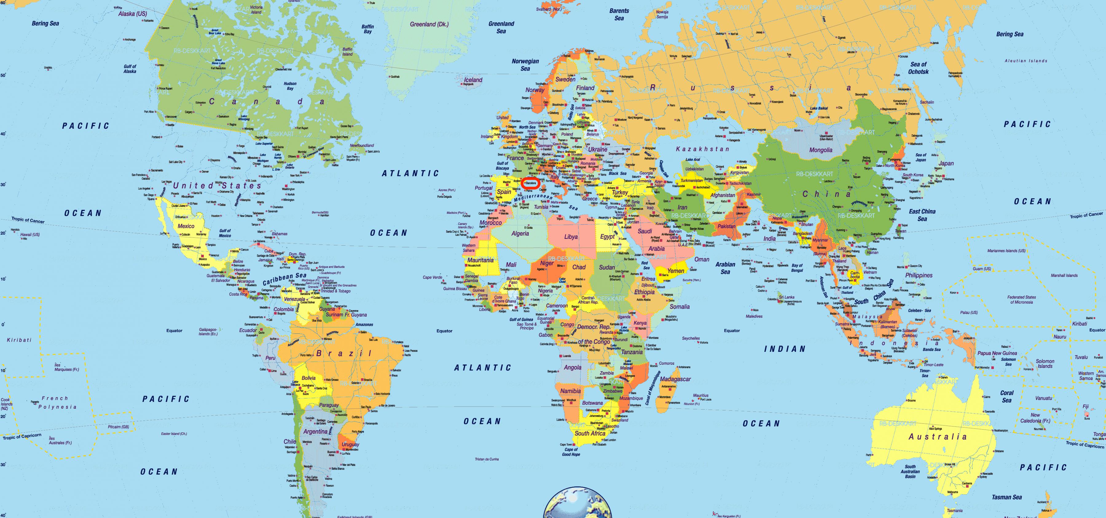 バルセロナの世界地図 バルセロナスペインの世界地図 カタルーニャスペイン