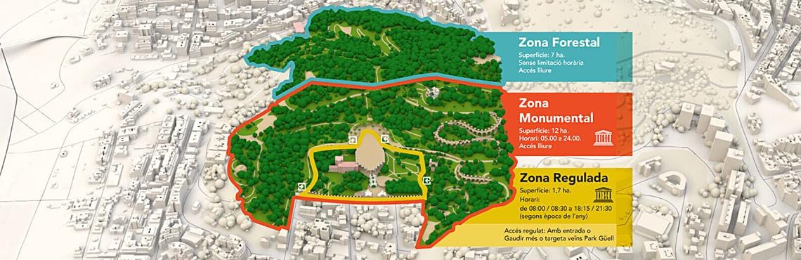 ガウディパークバルセロナの地図