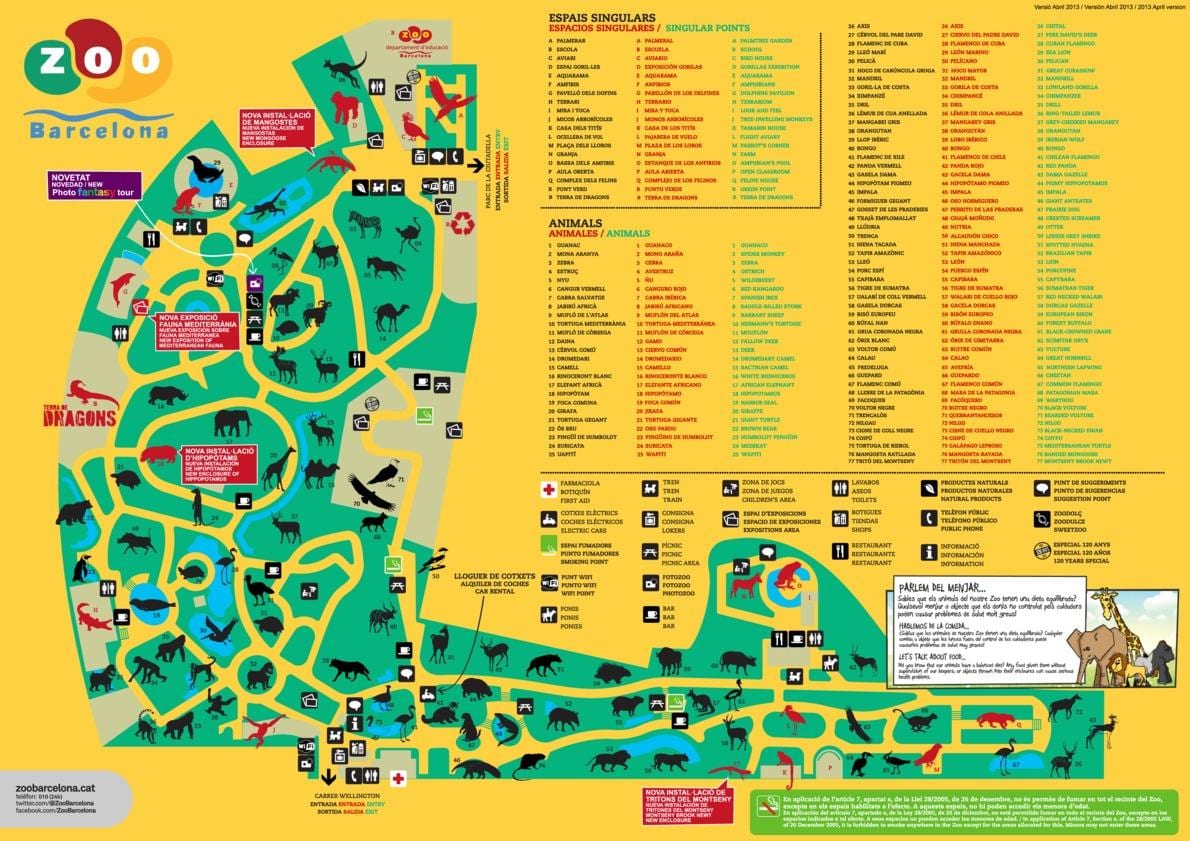 地図のバルセロナ動物園