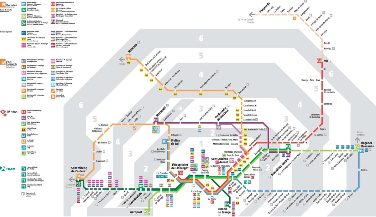 バルセロナの地図列車