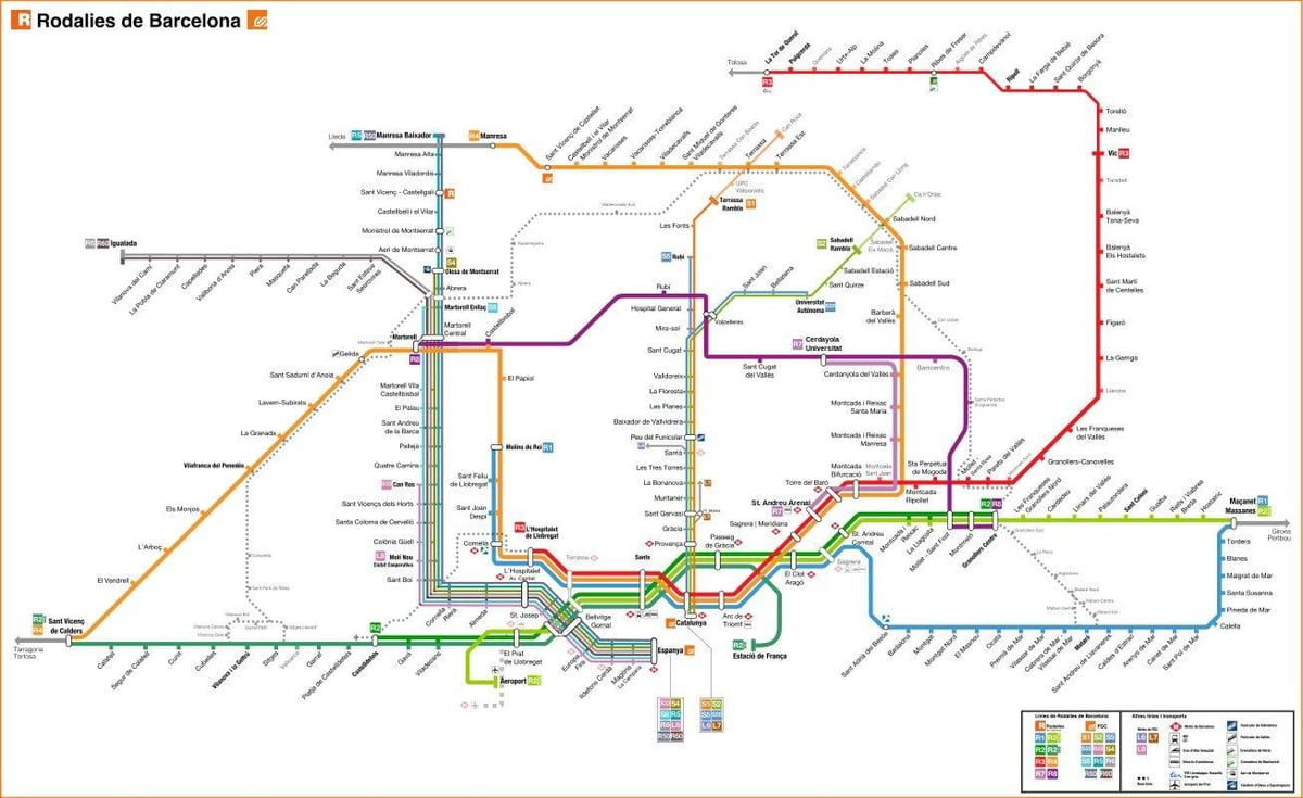 バルセロナの地図駅