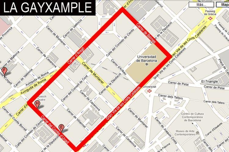 地図gayxampleバルセロナ
