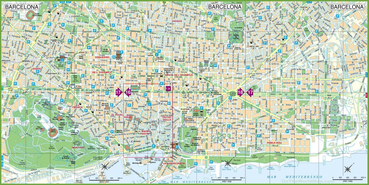 バルセロナ市内の観光地図