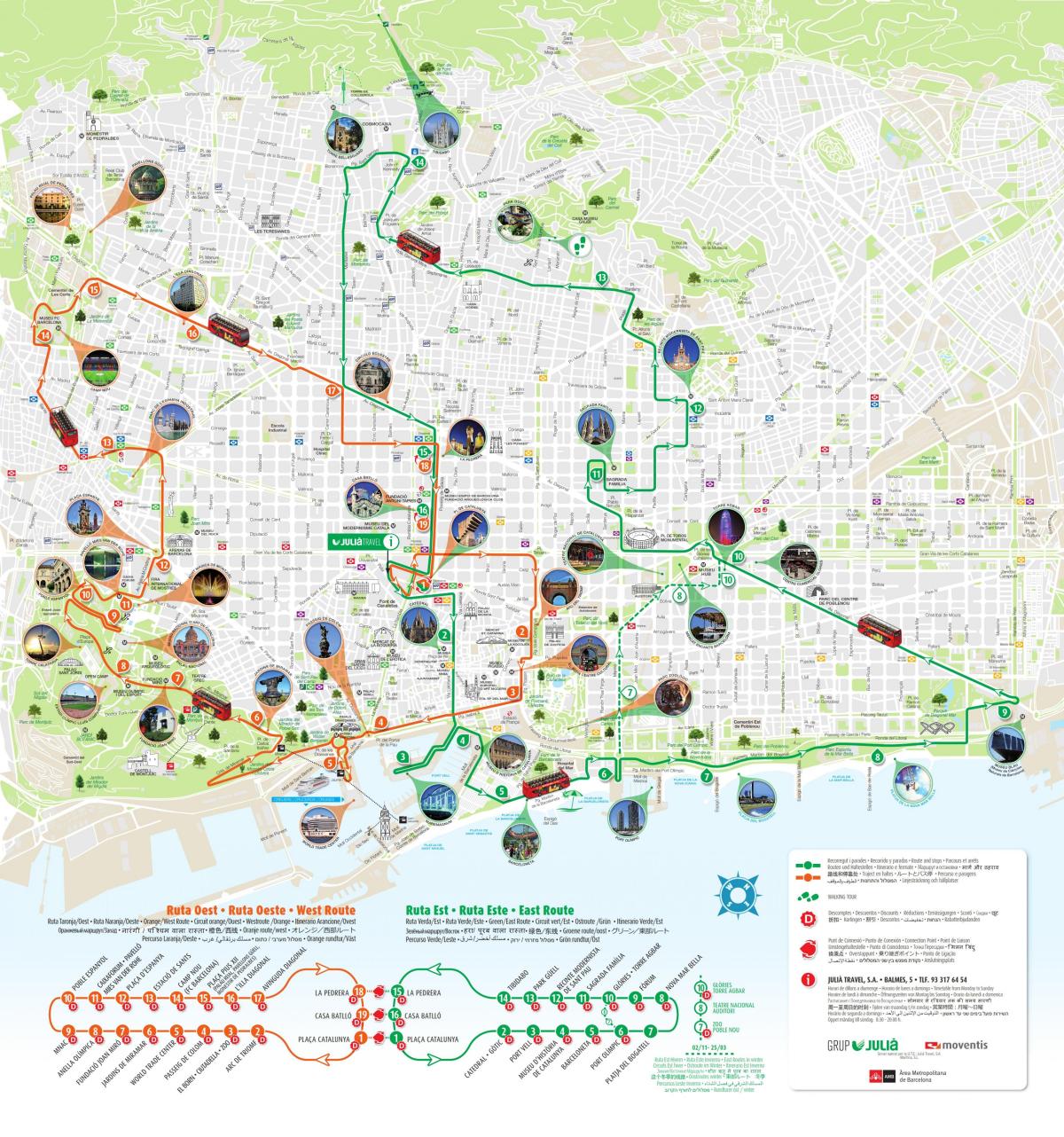 観光のバルセロナの地図
