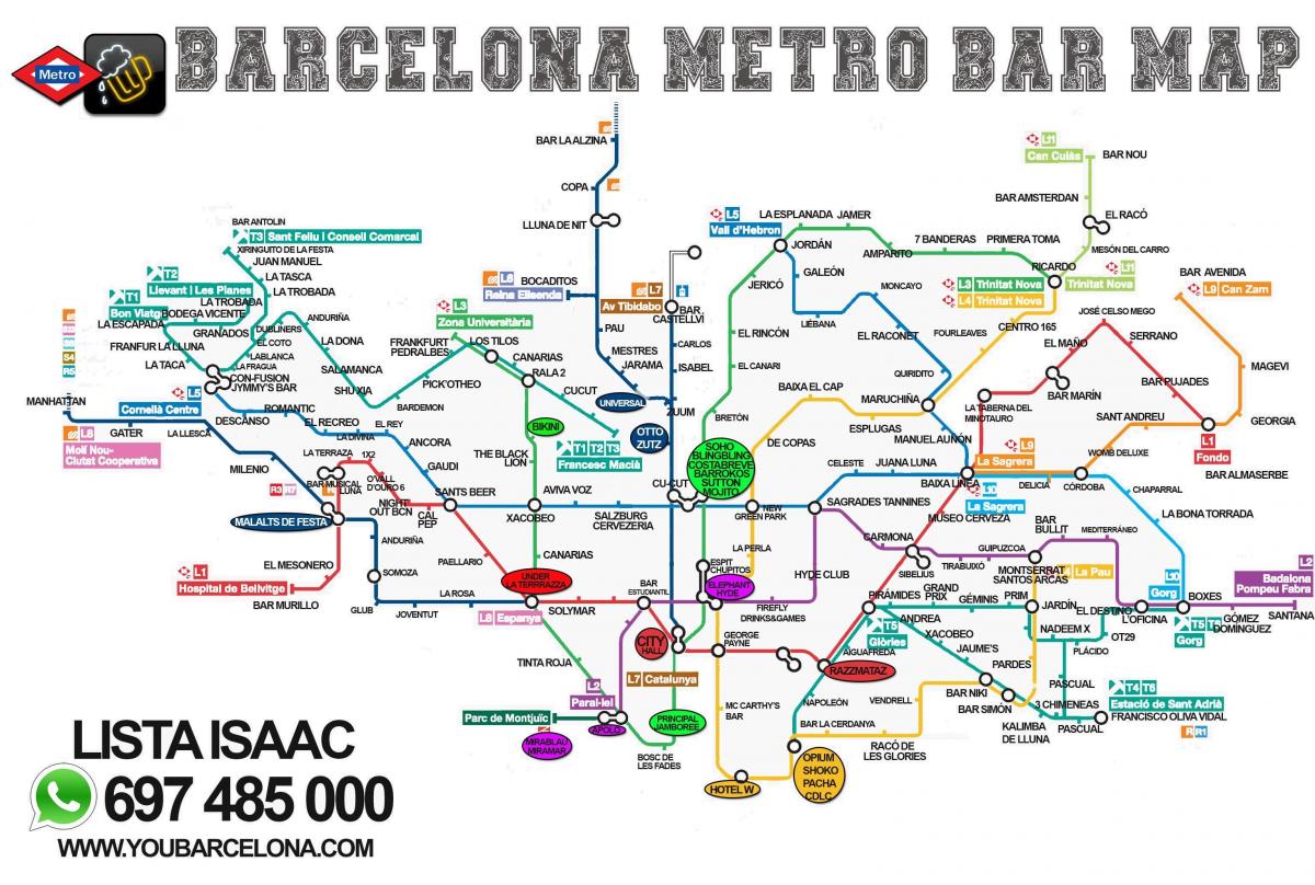地図のバルセロナバー