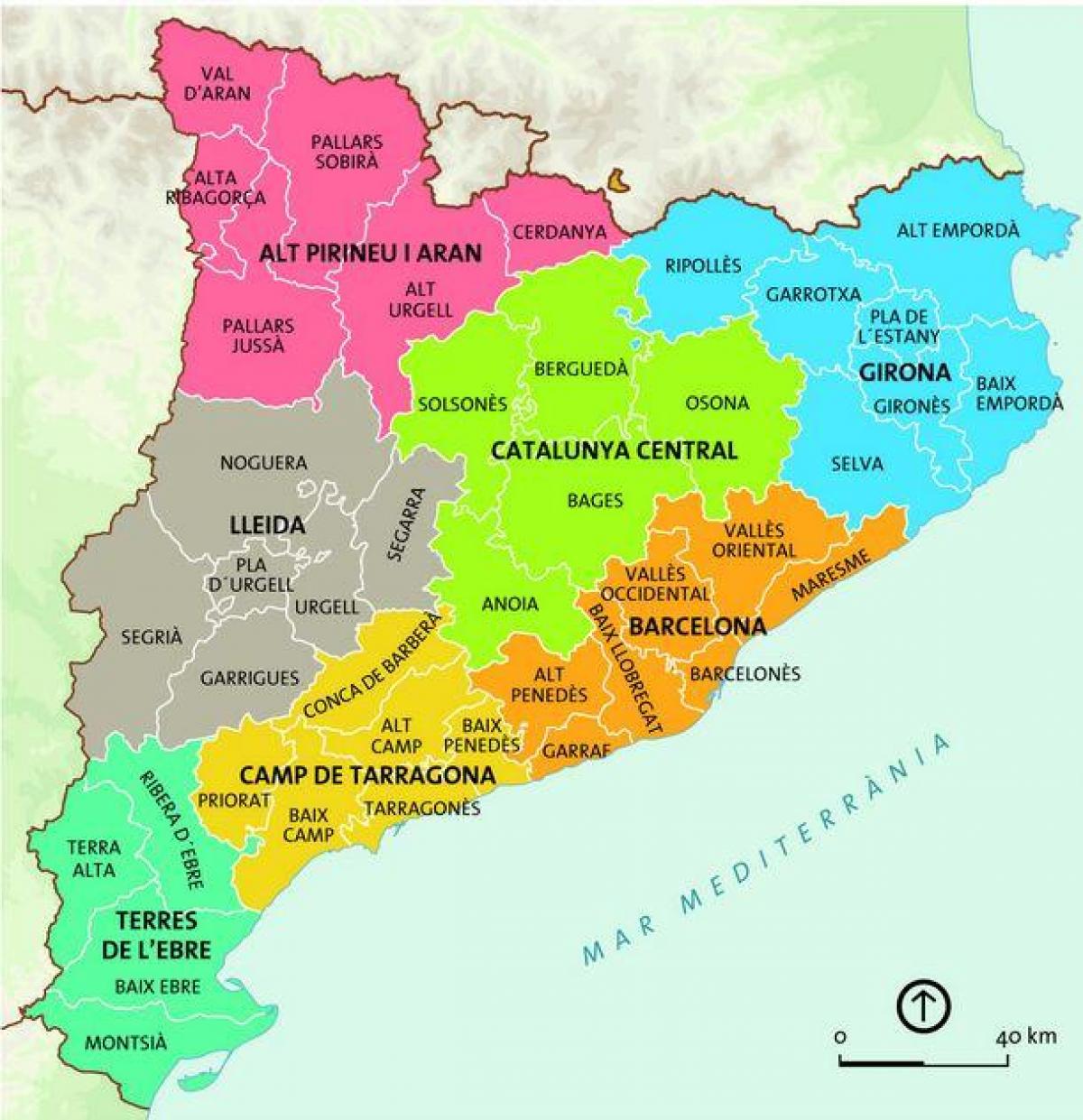 地図バルセロナの地域
