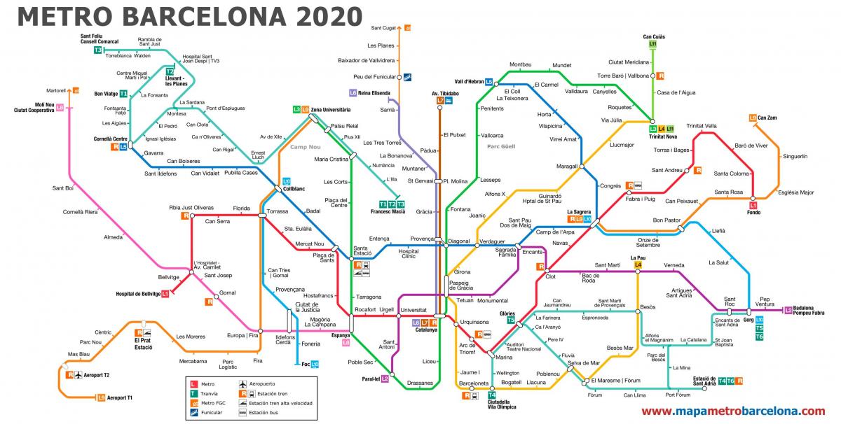 バルセロナ空港にメトロの地図