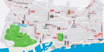 キャンプバルセロナ見本市協会、カンプノウ、カタル地図