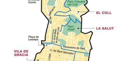 地図のグラシアバルセロナ