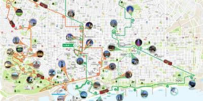 観光のバルセロナの地図