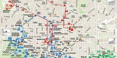 歩行のバルセロナの地図
