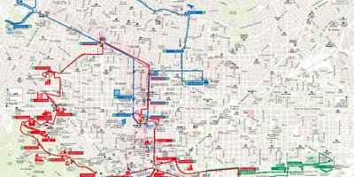 バルセロナバスturistic赤線地図