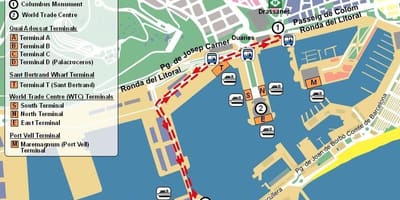 地図バルセロナのポート