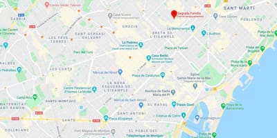 地図のバルセロナ大聖堂