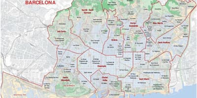 地図の領域はバルセロナ