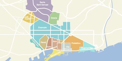 地図のバルセロナスペイン地区