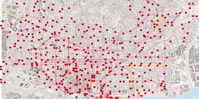 Bicingバルセロナの地図
