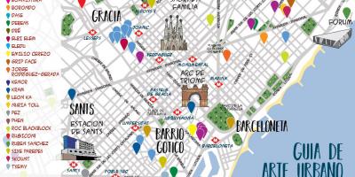 バルセロナのストリートアートの地図