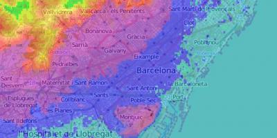 地図バルセロナの地形
