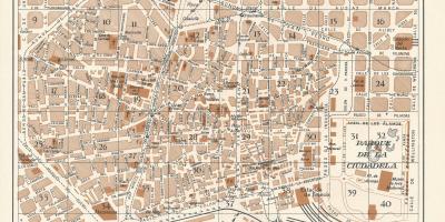 地図のヴィンテージバルセロナ