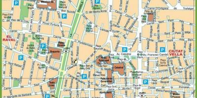 地図バルセロナの中心街
